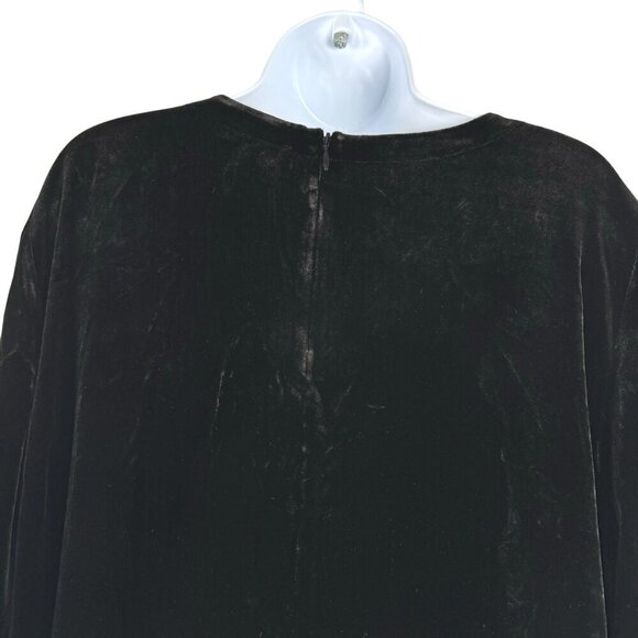 Eileen Fisher Velvet Tunic Dress Large Black Short Sleeve Roundneck NWT DR-1620 - Picture 6 of 12